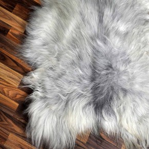 XXXL ÖKO Island Schaffell grau schwarzbraun 130x85 Lammfell #8340