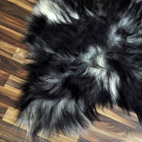 XL ÖKO Island Schaffell grau beige schwarzbraun 115x75 Lamm #8341