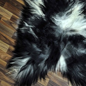 XXL ÖKO Island Schaffell grau beige schwarzbraun 125x80 Lamm #8343
