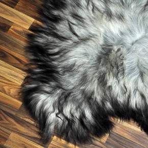 XXXL ÖKO Island Schaffell grau schwarzbraun 130x85 Lammfell #8353