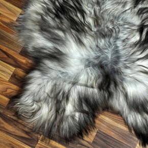 XXL ÖKO Island Schaffell grau schwarzbraun 120x85 Lammfell #8355