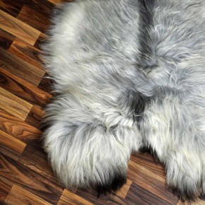 XXL ÖKO Island Schaffell grau schwarzbraun 120x85 Lammfell #8356