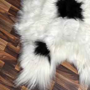 XXXL ÖKO Island Schaffell beige schwarzbraun 130x80 #8361