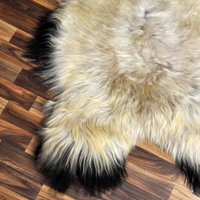 XXXL ÖKO Island Schaffell beige schwarzbraun 130x80 Lammfell #8664
