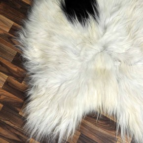 XXXL ÖKO Island Schaffell beige schwarzbraun 130x85 Lammfell #8665