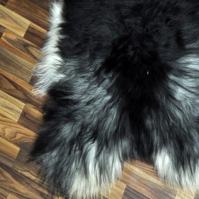 XXL ÖKO Island Schaffell schwarzbraun beige 125x80 Lammfell #8371