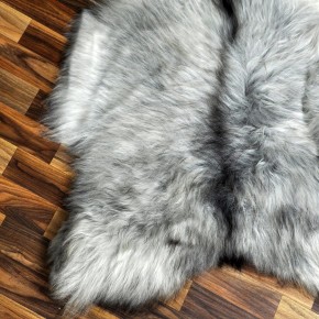 XL ÖKO Island Schaffell grau schwarzbraun 115x80 Lammfell #8378