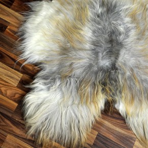 XXL ÖKO Island Schaffell grau beige braun 120x90 Lamm #8385