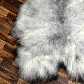 XXL ÖKO Island Schaffell grau beige schwarzbraun 120x80 Lamm #8386