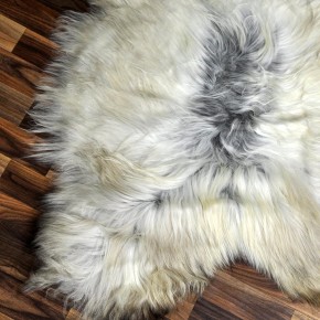 XL ÖKO Island Schaffell grau beige schwarzbraun 115x80 Lamm #8387