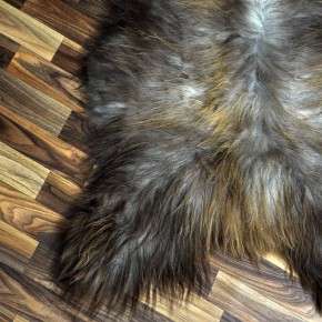 XL ÖKO Island Schaffell Lammfell grau rost braun 115x70 #8394