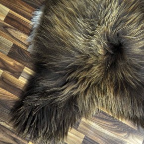 XL ÖKO Island Schaffell Lammfell rost braun weiß 115x75 Krampus #8402
