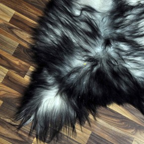 ÖKO Island Schaffell grau schwarzbraun 105x70 Lammfell #8414