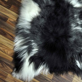 XXXL ÖKO Island Schaffell beige schwarzbraun 130x85 Lammfell #8451