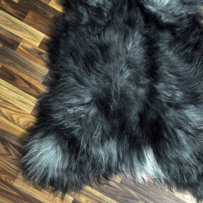 XXXL ÖKO Island Schaffell schwarzbraun grau 130x90 Lammfell #8452