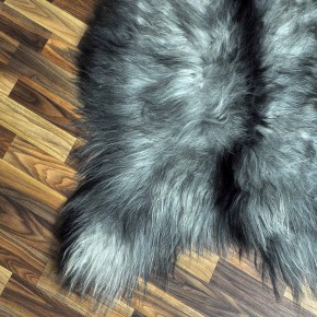 XXXL ÖKO Island Schaffell schwarzbraun grau 130x90 Lammfell #8454