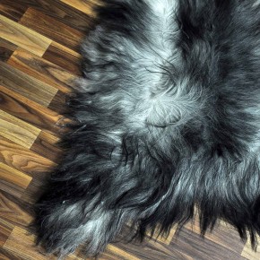 XXXL ÖKO Island Schaffell schwarzbraun grau 135x85 Lammfell #8455