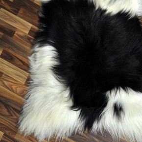 XXXL ÖKO Island Schaffell beige schwarzbraun 130x90 Krampus #8469