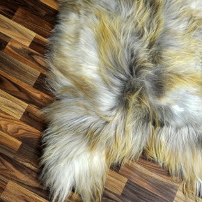 XXXL ÖKO Island Schaffell grau rost braun 130x80 riesig #8490