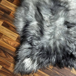 XXXL ÖKO Island Schaffell grau schwarzbraun 135x85 riesig #8520