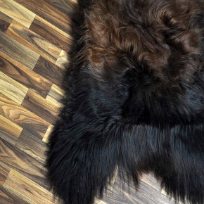 XXXL ÖKO Island Schaffell schwarz braun geflammt 140x85 Feuer Kamin #8501