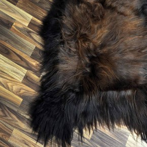 XXXL ÖKO Island Schaffell schwarz braun geflammt 130x80 Feuer Kamin #8503