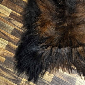 XXL ÖKO Island Schaffell schwarz braun geflammt 120x80 Feuer Kamin #8504