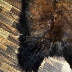 XXXL ÖKO Island Schaffell schwarz braun geflammt 130x80 Feuer Kamin #8505