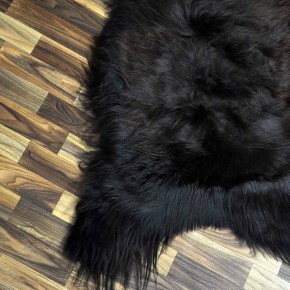 XXL ÖKO Island Schaffell schwarz braun geflammt 125x75 Feuer Kamin #8506