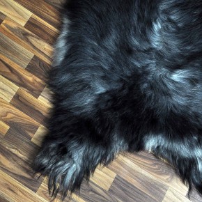 XXXL ÖKO Island Schaffell grau schwarzbraun 130x75 groß #8511