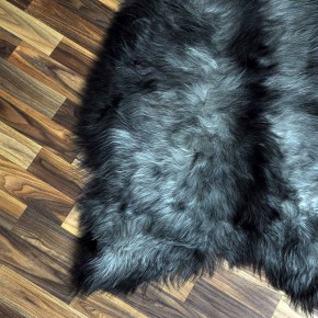 XXXL ÖKO Island Schaffell grau schwarzbraun 135x70 #8517