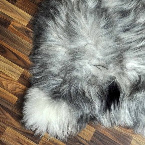 XXL ÖKO Island Schaffell grau beige 125x80 Lammfell #8518