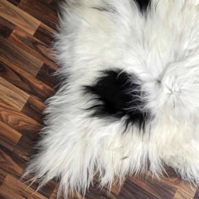 XXXL ÖKO Island Schaffell beige schwarzbraun 130x80 Fell #8532