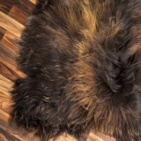 XXL ÖKO Island Schaffell Lammfell rost braun weiß 120x80 Krampus #8626