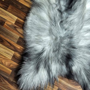 XXXL ÖKO Island Schaffell grau schwarzbraun 130x80 #8633