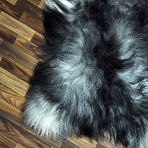 XXXL ÖKO Island Schaffell grau schwarzbraun 130x85 #8637