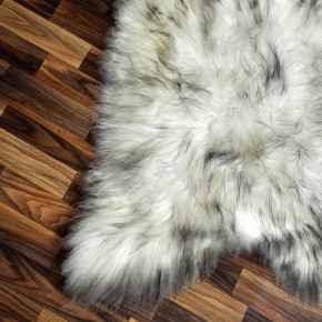 XXL ÖKO Island Schaffell weiß schwarzbraun geflammt 120x80 #8639