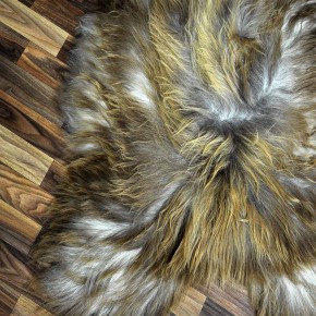 XXXL ÖKO Island Schaffell grau rostbraun 130x80 #8650
