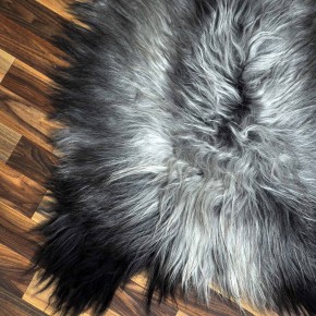 ÖKO Island Schaffell grau schwarzbraun 105x70 #8688