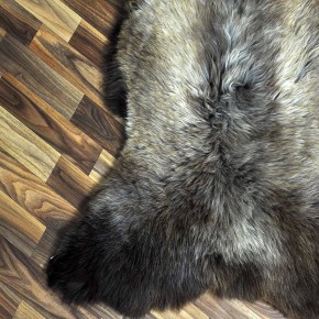 XXL ÖKO Schaffell Lammfell braun grau 120x80 Kamin Fell #8739