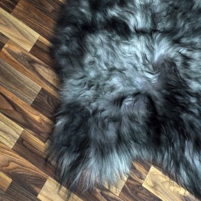 Island Schaffell grau schwarz geflammt 100x65 Krampus #8750