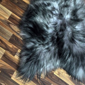 Island Schaffell grau schwarz geflammt 100x65 Krampus #8751