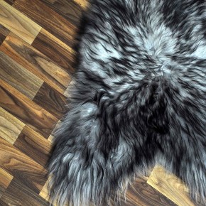 Island Schaffell grau schwarz geflammt 100x60 Krampus #8759