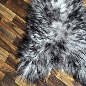 Island Schaffell grau schwarz geflammt 100x60 Krampus #8761