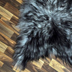 Island Schaffell grau schwarz geflammt 100x70 Krampus #8764