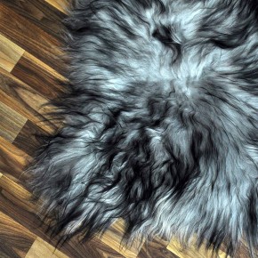 Island Schaffell grau schwarz geflammt 95x65 Krampus #8765