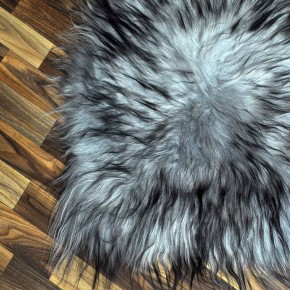 Island Schaffell grau schwarz geflammt 100x65 Krampus #8768