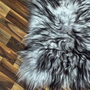 Island Schaffell grau schwarz geflammt 95x55 Krampus #8771