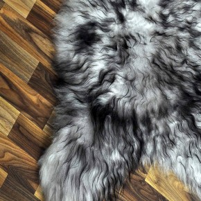 Island Schaffell grau schwarz geflammt 105x65 Krampus #8775