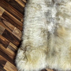 XL ÖKO Schaffell Lammfell beige braun 115x70 Hundebett #8817